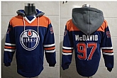 Edmonton Oilers 97 Connor Mcdavid Blue All Stitched Pullover Hoodie,baseball caps,new era cap wholesale,wholesale hats